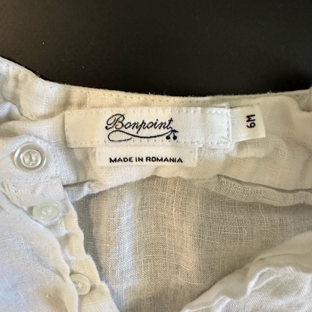 Bonpoint linen Cream Baby Top